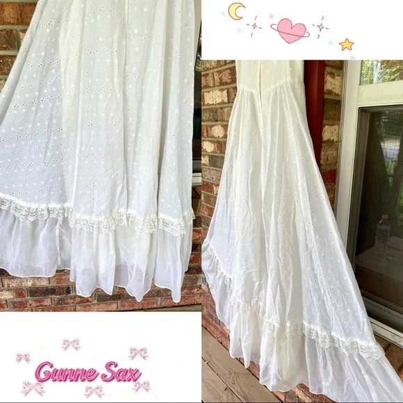 🐇Beautiful🐇Gunne Sax Delicate Eyelet Lace Princess CottageCore👰Prom Dress(9)✨ - Picture 4 of 13